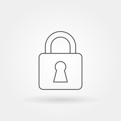 padlock single isolated icon with modern line or outline style