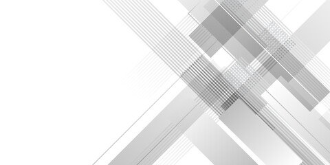 Simple white abstract presentation background with lines stripes and geometric shapes