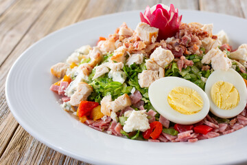 A view of a chopped salad.