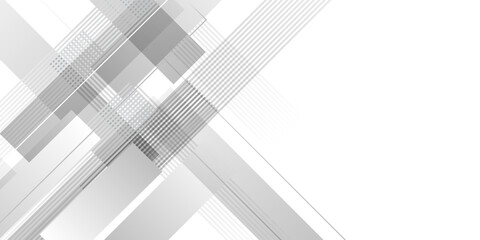 Fototapeta premium Simple white abstract presentation background with lines stripes and geometric shapes