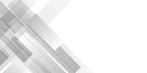 Fototapeta premium Simple white abstract presentation background with lines stripes and geometric shapes