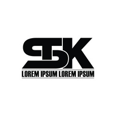 STK letter monogram logo design vector