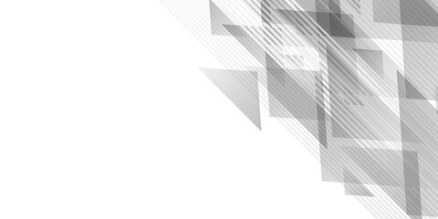 Black white and grey abstract triangle presentaion background with stripes and copy space
