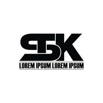 STK letter monogram logo design vector