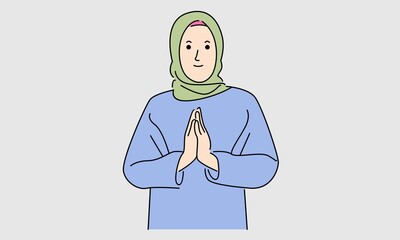 Beautiful Islamic women wear hijab