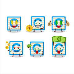 Toy block C cartoon character with cute emoticon bring money