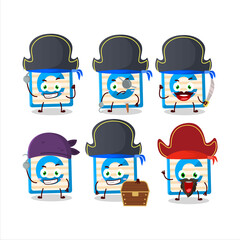 Cartoon character of toy block C with various pirates emoticons