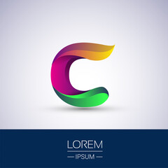 C letter colorful logo, Vector design template elements for your Logo And company identity.