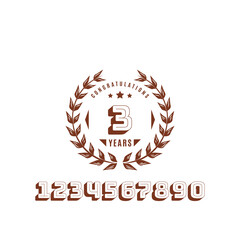 3 years anniversary logo template. Vector and illustration