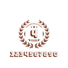 4 years anniversary logo template. Vector and illustration