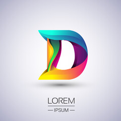 D letter colorful logo, Vector design template elements for your Logo And company identity.