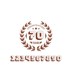 70 years anniversary logo template. Vector and illustration