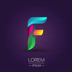 F letter colorful logo, Vector design template elements for your Logo And company identity.