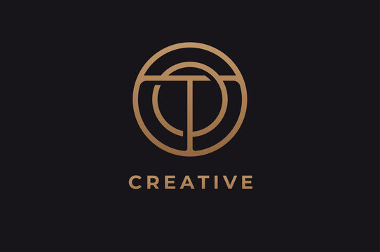 Abstract initial letter O and T logo,usable for branding and business logos, Flat Logo Design Template, vector illustration