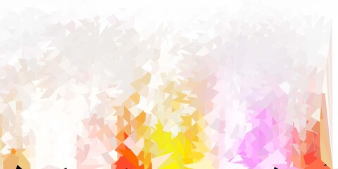 Light pink, yellow vector triangle mosaic background.