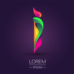 Obraz premium I letter colorful logo, Vector design template elements for your Logo And company identity.