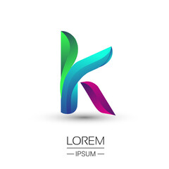 K letter colorful logo, Vector design template elements for your Logo And company identity.