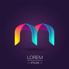 M letter colorful logo, Vector design template elements for your Logo And company identity.