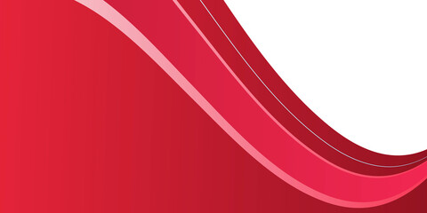 Red white curve wavy presentation background with blank copy space for text
