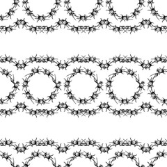 Pattern of floral wreaths and elements