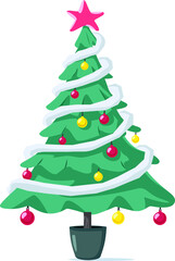 Decorated Christmas Tree Ready for Holidays