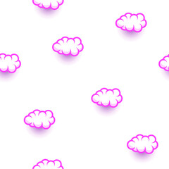 Seamless Pattern Abstract Elements Nature Clouds Vector Design Style Background Illustration