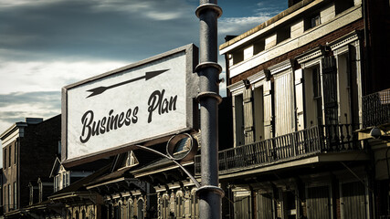 Obraz premium Street Sign to Business Plan