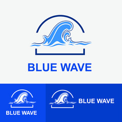 Abstract water wave vector logo concept. Swimming, surf, villa, cosmetic business template