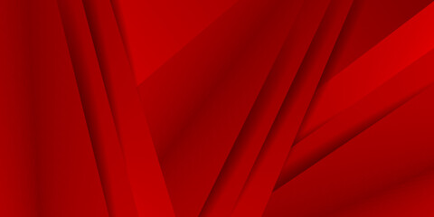 Red abstract 3D presentation background with triangles layers and shadow