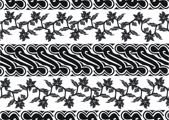 Batik Indonesian: is a technique of wax-resist dyeing applied to whole cloth, or cloth made using this technique originated from Indonesia. EPS 10