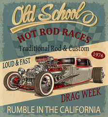 Vintage Hot Rod poster