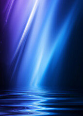 Abstract dark futuristic background. Ultraviolet neon light rays