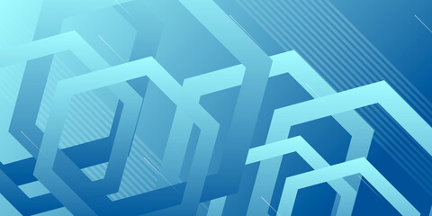 Obraz premium Abstract Blue Hexagonal Data Technology Background
