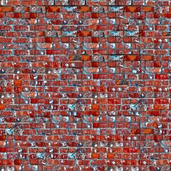 Weathered red brick wall texture seamlessly tileable