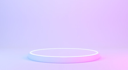 Blank product stand or stage on pastel colors background, 3d render