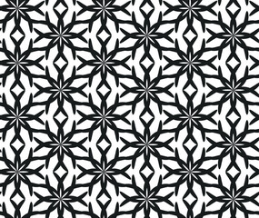 Fototapeta premium Seamless vector black and white pattern. Geometric background for fabric, textile, wrapping etc.