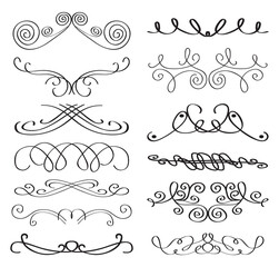 Set of decorative elements for the design. Isolated on a white background. Vector illustration.