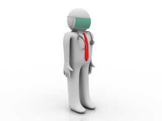 

3d illustration doctor