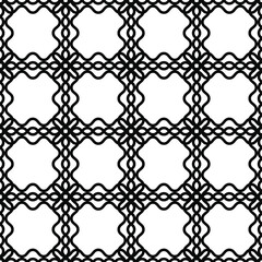 Fototapeta premium Seamless vector black and white pattern. Geometric background for fabric, textile, wrapping etc.
