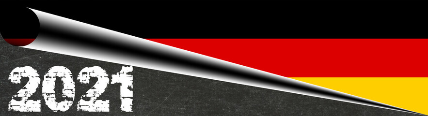 Obraz premium Flagge von Deutschland und das Jahr 2021