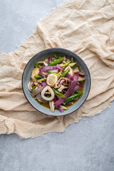 Chinese food, home cooking, onion squid rings