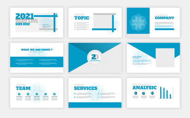 Business presentation template design. Presentation template and leaflet corporate marketing advertising.