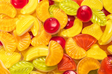 Assorted tasty gummy candies.