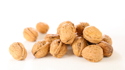 walnut fruit isolated on white background