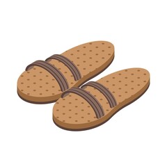 Soft sandals icon. Isometric of soft sandals vector icon for web design isolated on white background