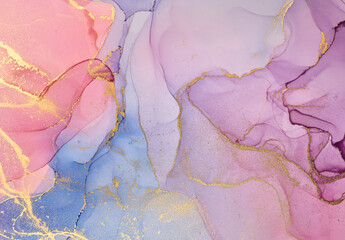 Fototapeta premium Fluid Art . Modern аbstract colorful background, wallpaper. Mixing acrylic paints. Marble texture. Alcohol ink colors translucent