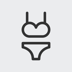 Plus size bikini icon isolated on background. Beachwear symbol modern, simple, vector, icon for website design, mobile app, ui. Vector Illustration