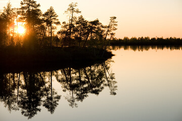 The lake at sunset.