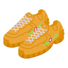 Leather sneakers icon. Isometric of leather sneakers vector icon for web design isolated on white background