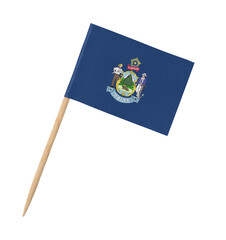 Small paper US-state flag on wooden stick - Maine